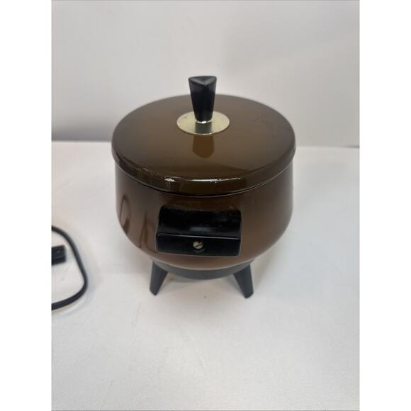 Vintage Retro Chilton Ware Brown Aluminum Electric Non Stick Cooker Fondue Pot - Picture 4 of 6